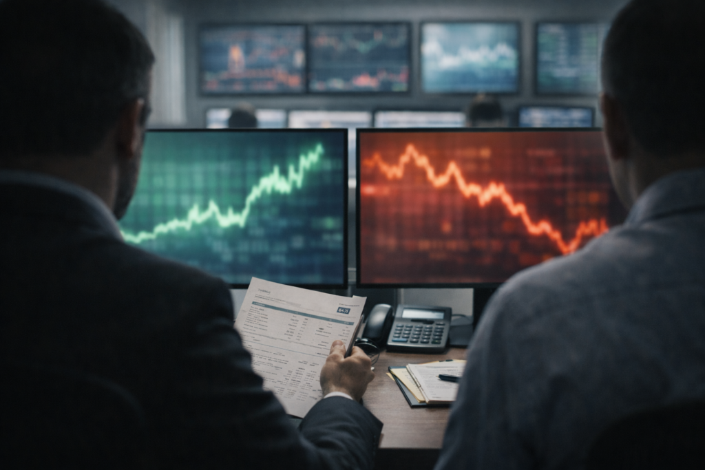 Realistic illustration showing bull and bear market behavior in the U.S. stock market