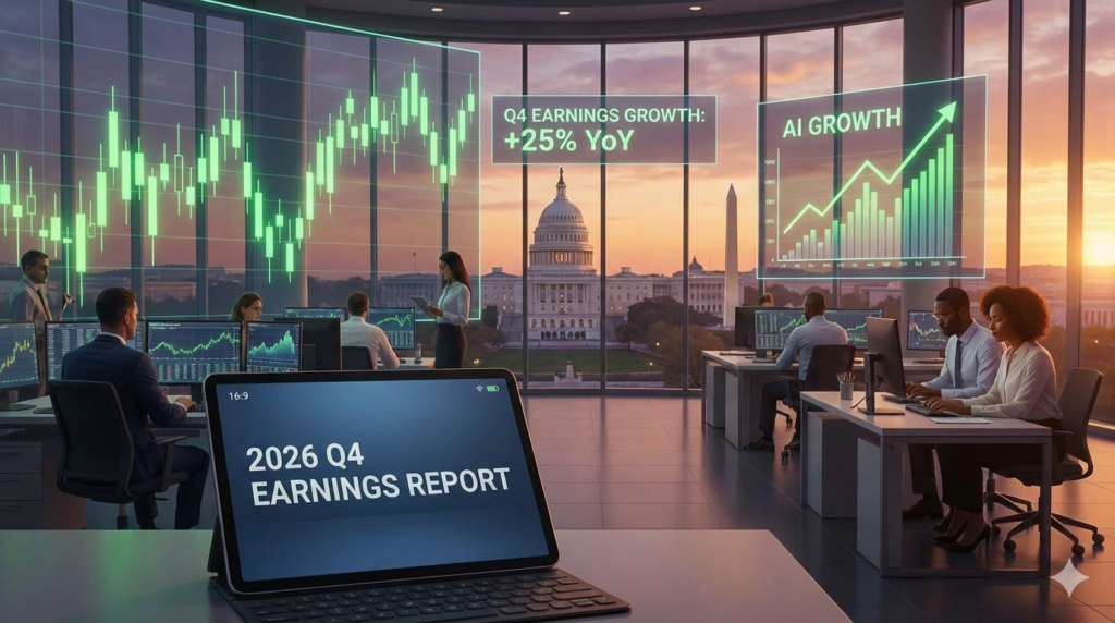 Analysis of 2026 US stock market trends and Big Tech AI revenue growth following Q4 earnings reports.